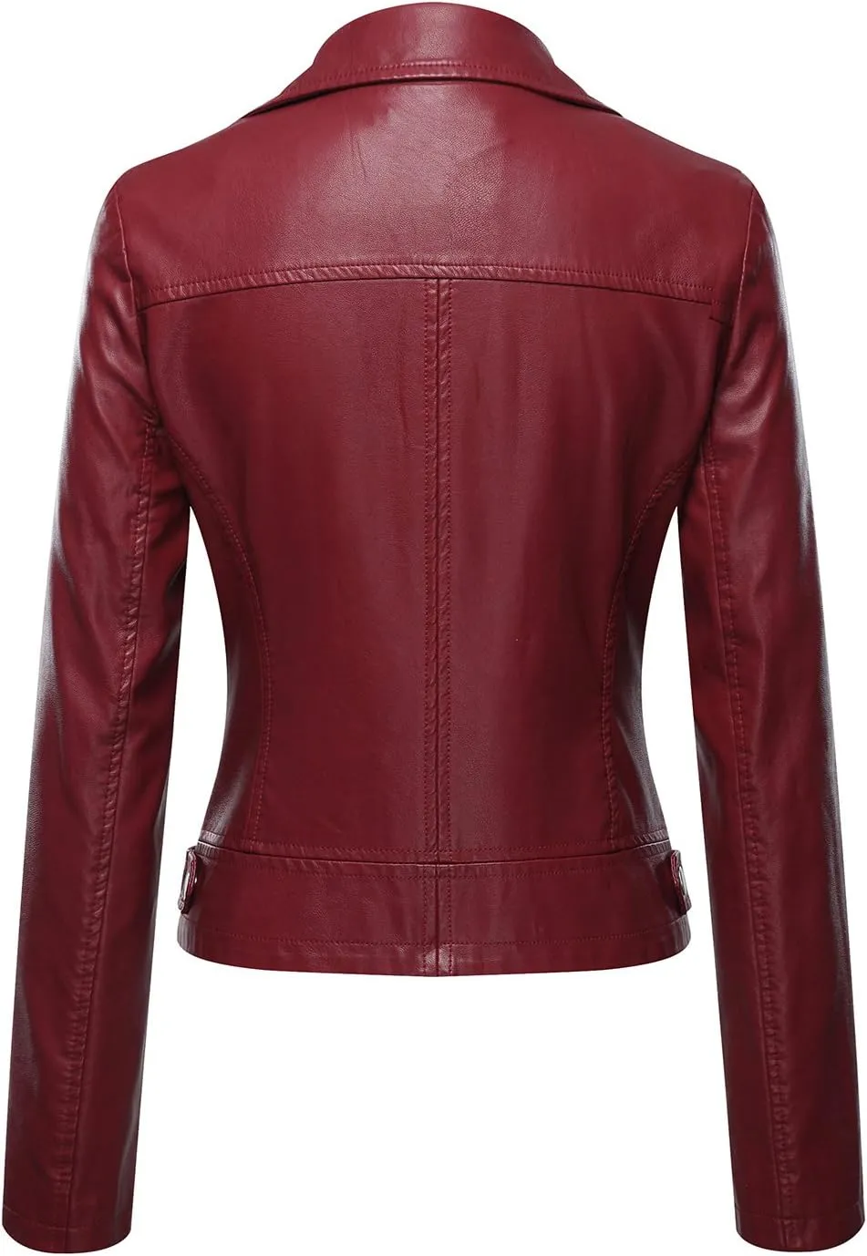 Tanming Women's Faux Leather Moto Biker Short Coat Jacket