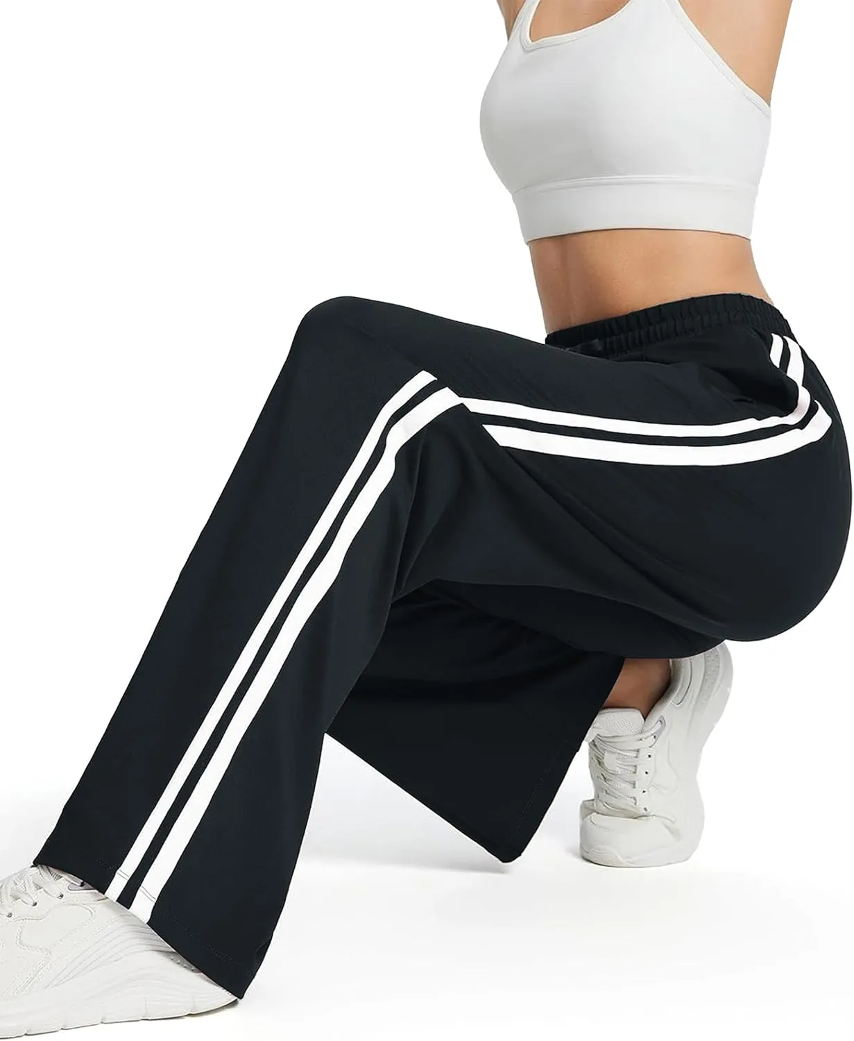 Tapata Women's 28/30/32/34 Inseam Track Pants Loose Straight Leg Jogging Sweatpants Warm-Up Sports Athletic Running