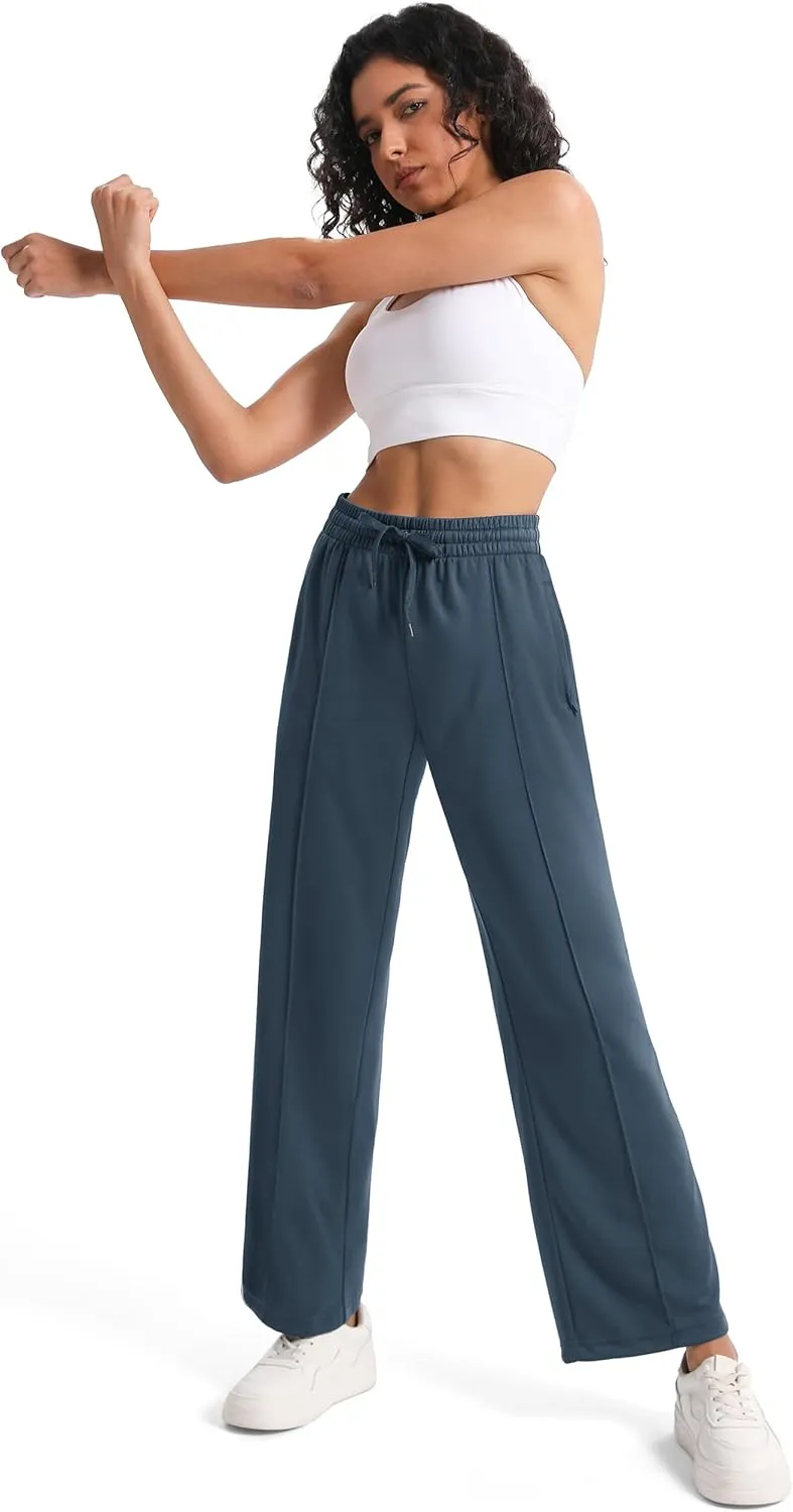 Tapata Women's 28/30/32/34 Inseam Track Pants Loose Straight Leg Jogging Sweatpants Warm-Up Sports Athletic Running