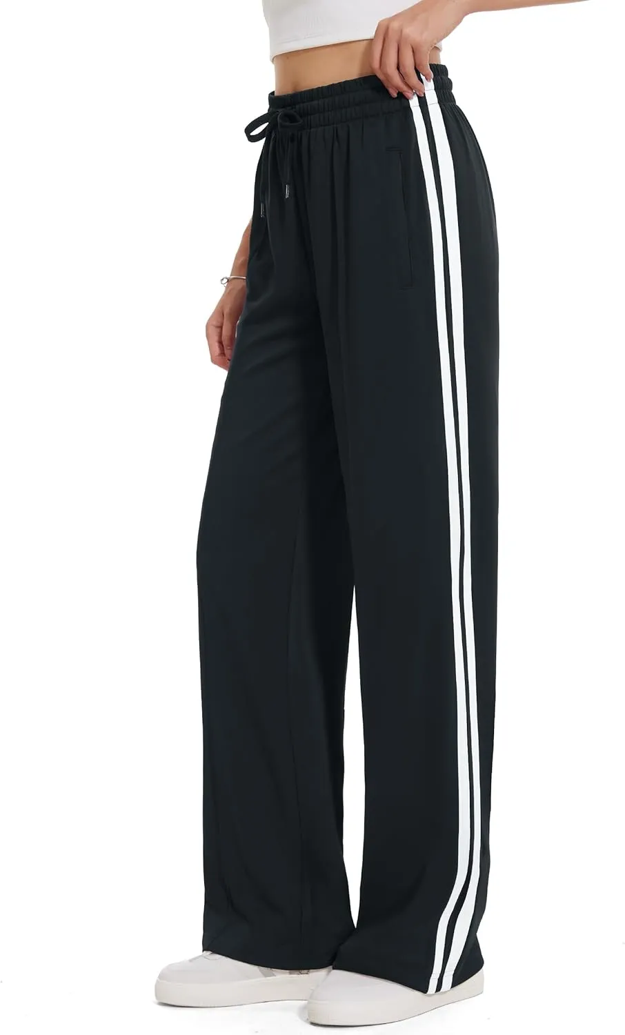 Tapata Women's 28/30/32/34 Inseam Track Pants Loose Straight Leg Jogging Sweatpants Warm-Up Sports Athletic Running