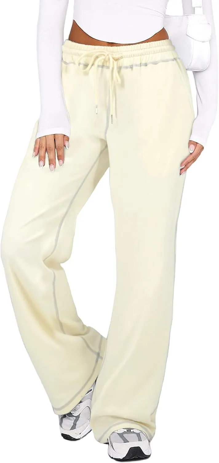 Track Pants Women Sweatpants Soft Jogging Straight Pajama Sweats Wide Leg Sweatpants Women Lounge Pants Joggers