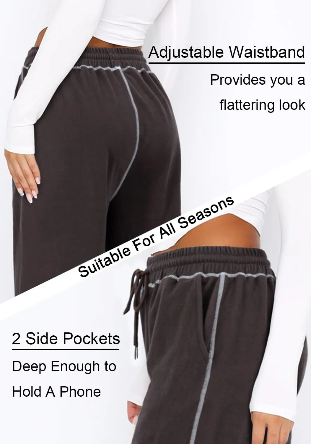 Track Pants Women Sweatpants Soft Jogging Straight Pajama Sweats Wide Leg Sweatpants Women Lounge Pants Joggers