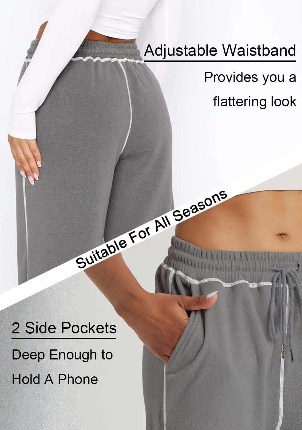 Track Pants Women Sweatpants Soft Jogging Straight Pajama Sweats Wide Leg Sweatpants Women Lounge Pants Joggers