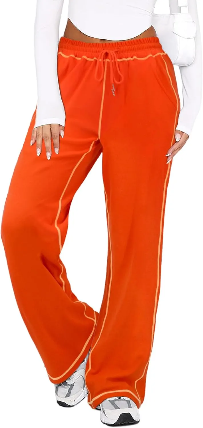Track Pants Women Sweatpants Soft Jogging Straight Pajama Sweats Wide Leg Sweatpants Women Lounge Pants Joggers