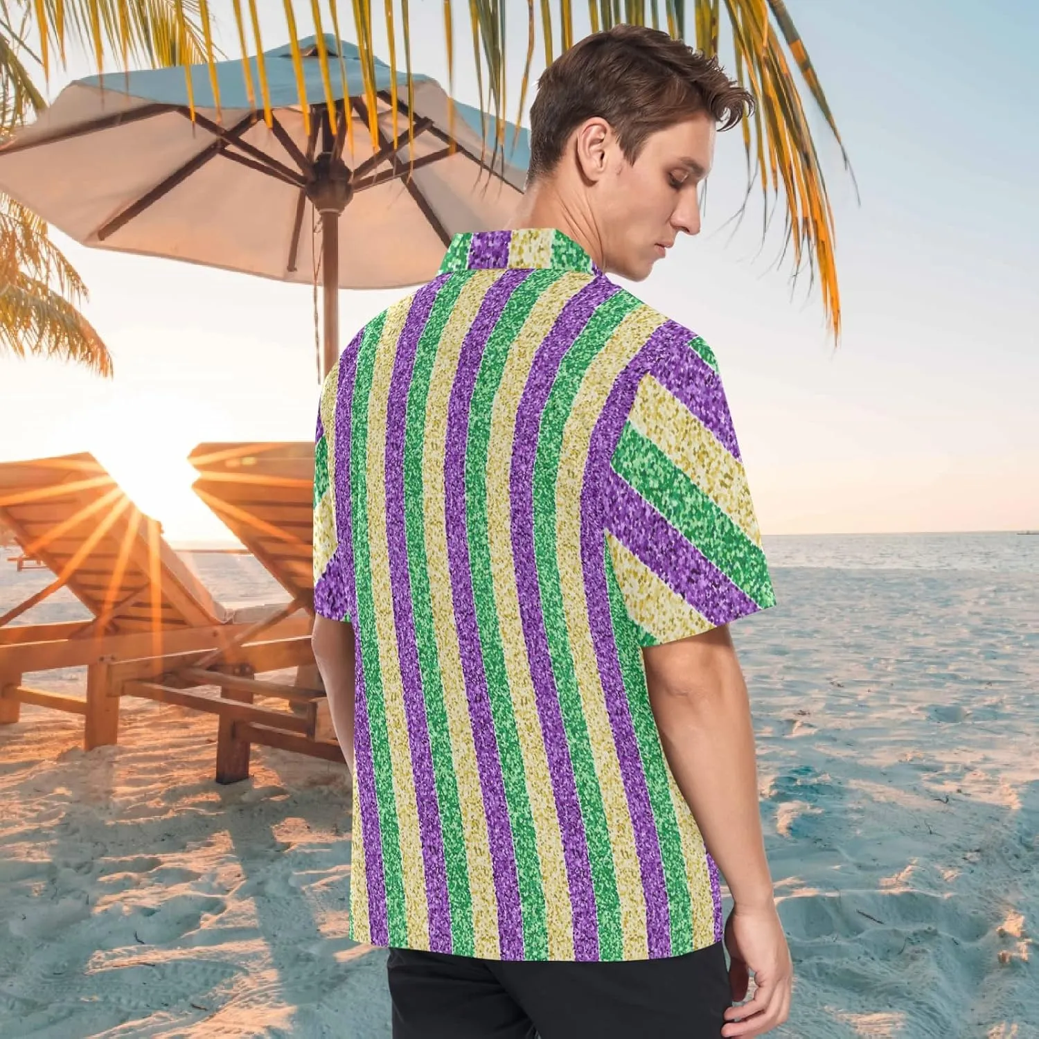 visesunny Mens Casual Button Down Short Sleeve Hawaiian Shirt Aloha Shirt