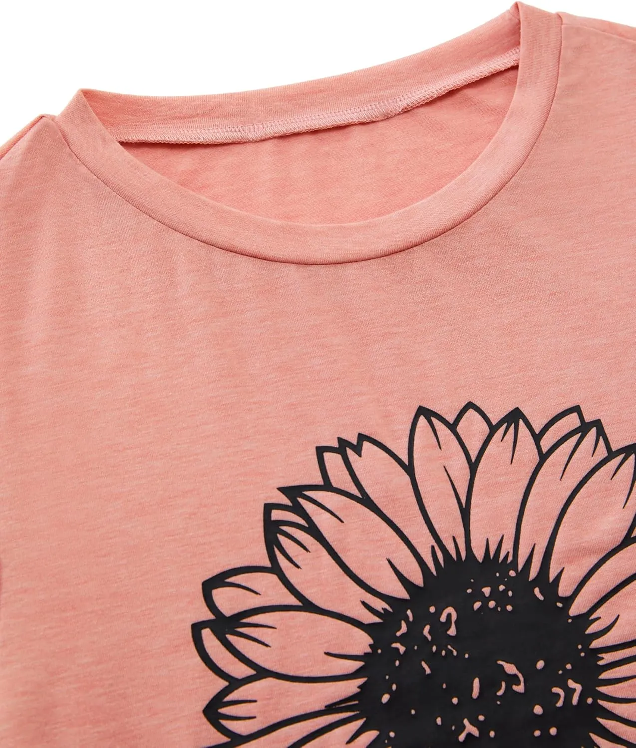 Vrtige Women's Casual Sunflower Graphic Shirt Crewneck Short Sleeve Tee T Shirt Top