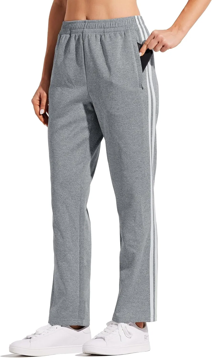Willit Women's Track Pants Warm Up Athletic Running Sweatpants Sports Training Pants Straight Leg with Zipper Pockets