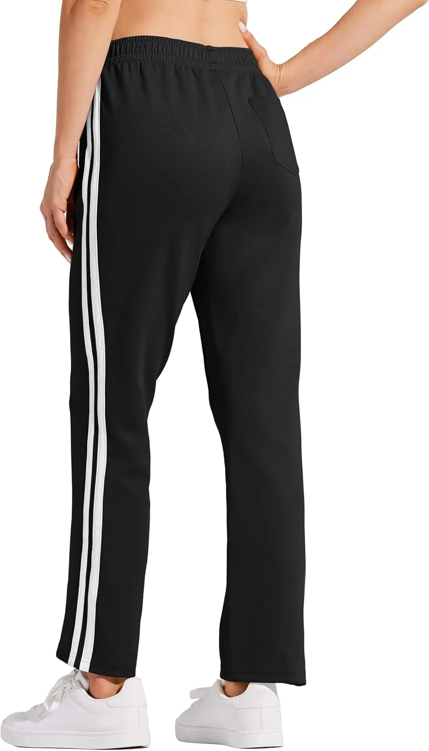 Willit Women's Track Pants Warm Up Athletic Running Sweatpants Sports Training Pants Straight Leg with Zipper Pockets