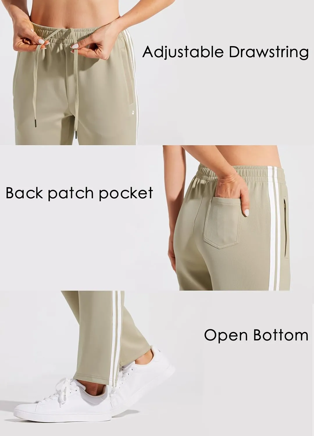Willit Women's Track Pants Warm Up Athletic Running Sweatpants Sports Training Pants Straight Leg with Zipper Pockets