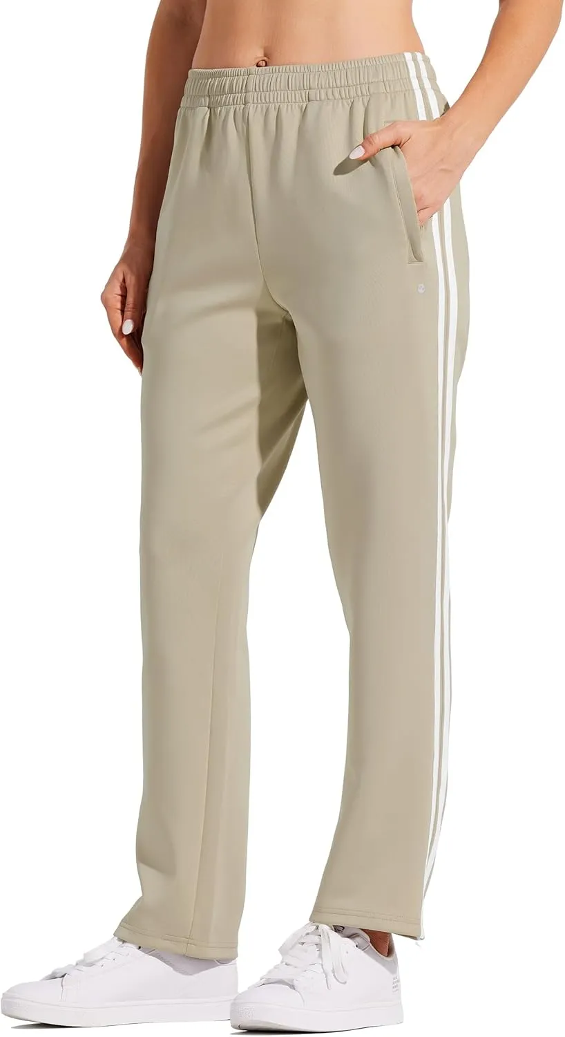 Willit Women's Track Pants Warm Up Athletic Running Sweatpants Sports Training Pants Straight Leg with Zipper Pockets