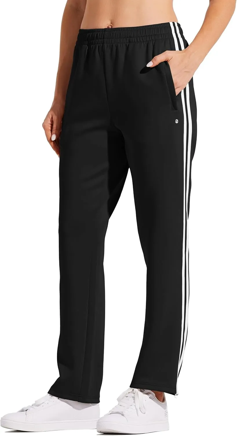 Willit Women's Track Pants Warm Up Athletic Running Sweatpants Sports Training Pants Straight Leg with Zipper Pockets