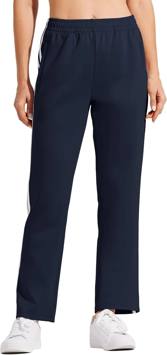 Willit Women's Track Pants Warm Up Athletic Running Sweatpants Sports Training Pants Straight Leg with Zipper Pockets