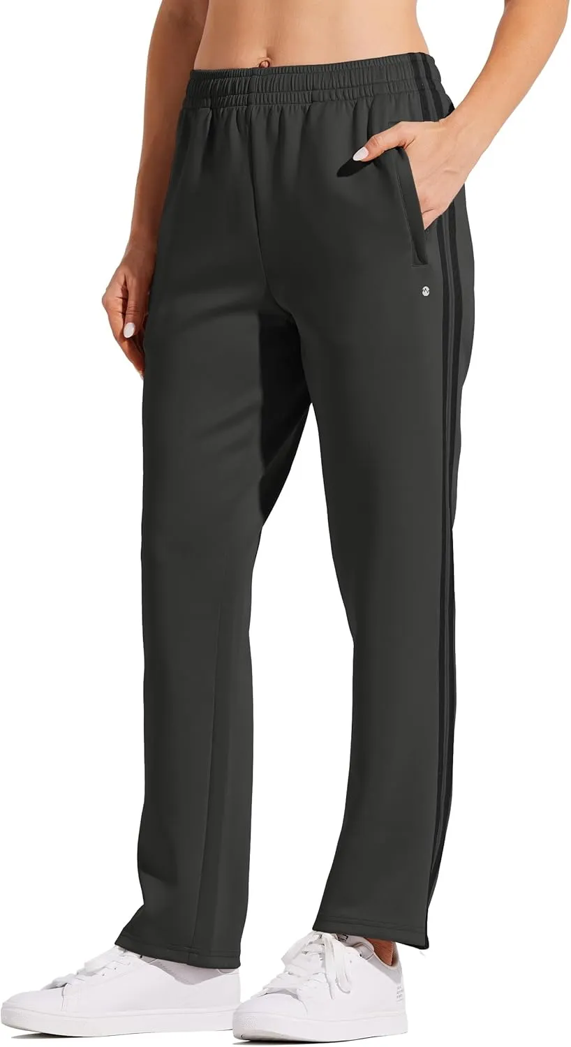 Willit Women's Track Pants Warm Up Athletic Running Sweatpants Sports Training Pants Straight Leg with Zipper Pockets
