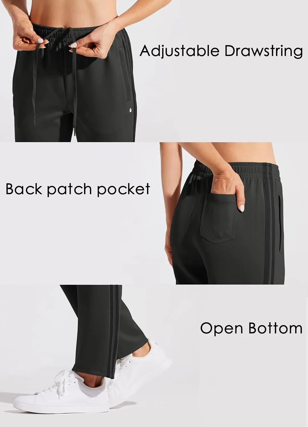 Willit Women's Track Pants Warm Up Athletic Running Sweatpants Sports Training Pants Straight Leg with Zipper Pockets
