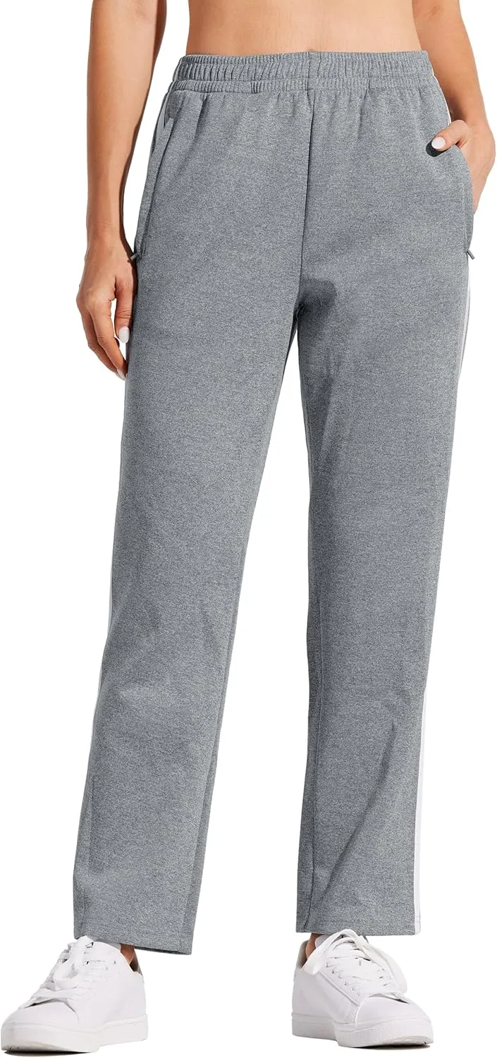 Willit Women's Track Pants Warm Up Athletic Running Sweatpants Sports Training Pants Straight Leg with Zipper Pockets