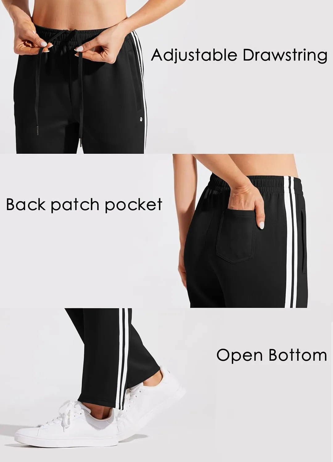 Willit Women's Track Pants Warm Up Athletic Running Sweatpants Sports Training Pants Straight Leg with Zipper Pockets