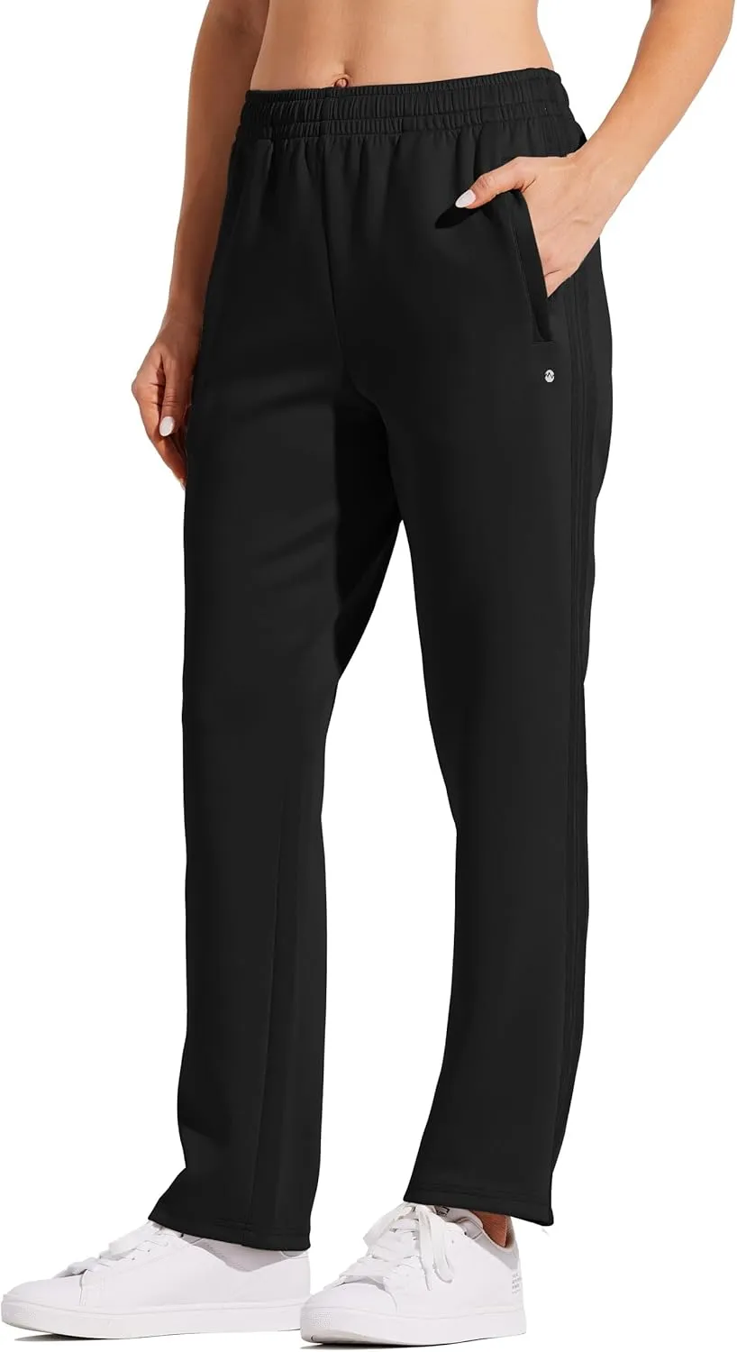 Willit Women's Track Pants Warm Up Athletic Running Sweatpants Sports Training Pants Straight Leg with Zipper Pockets