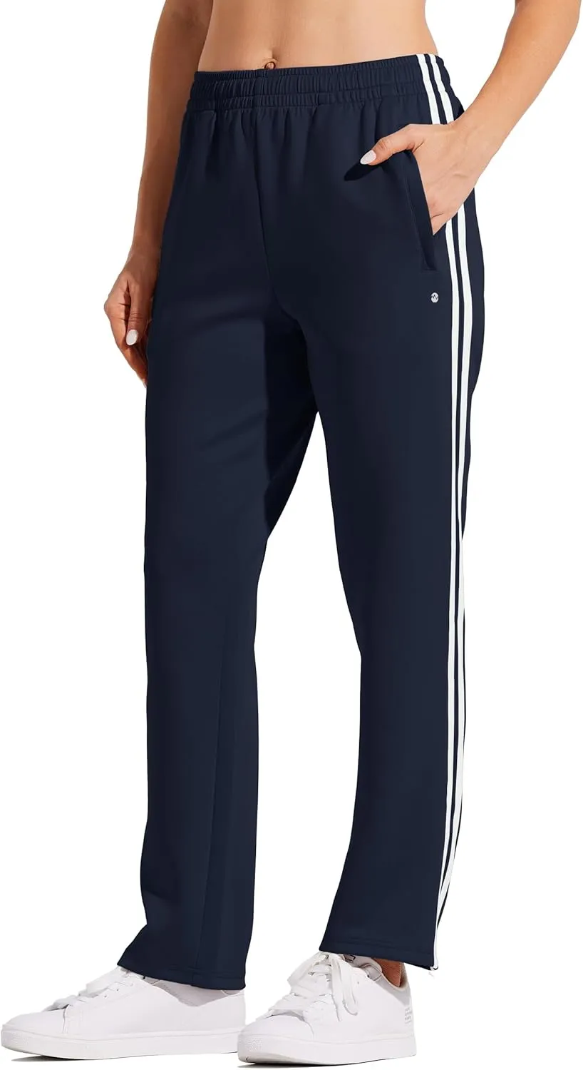 Willit Women's Track Pants Warm Up Athletic Running Sweatpants Sports Training Pants Straight Leg with Zipper Pockets