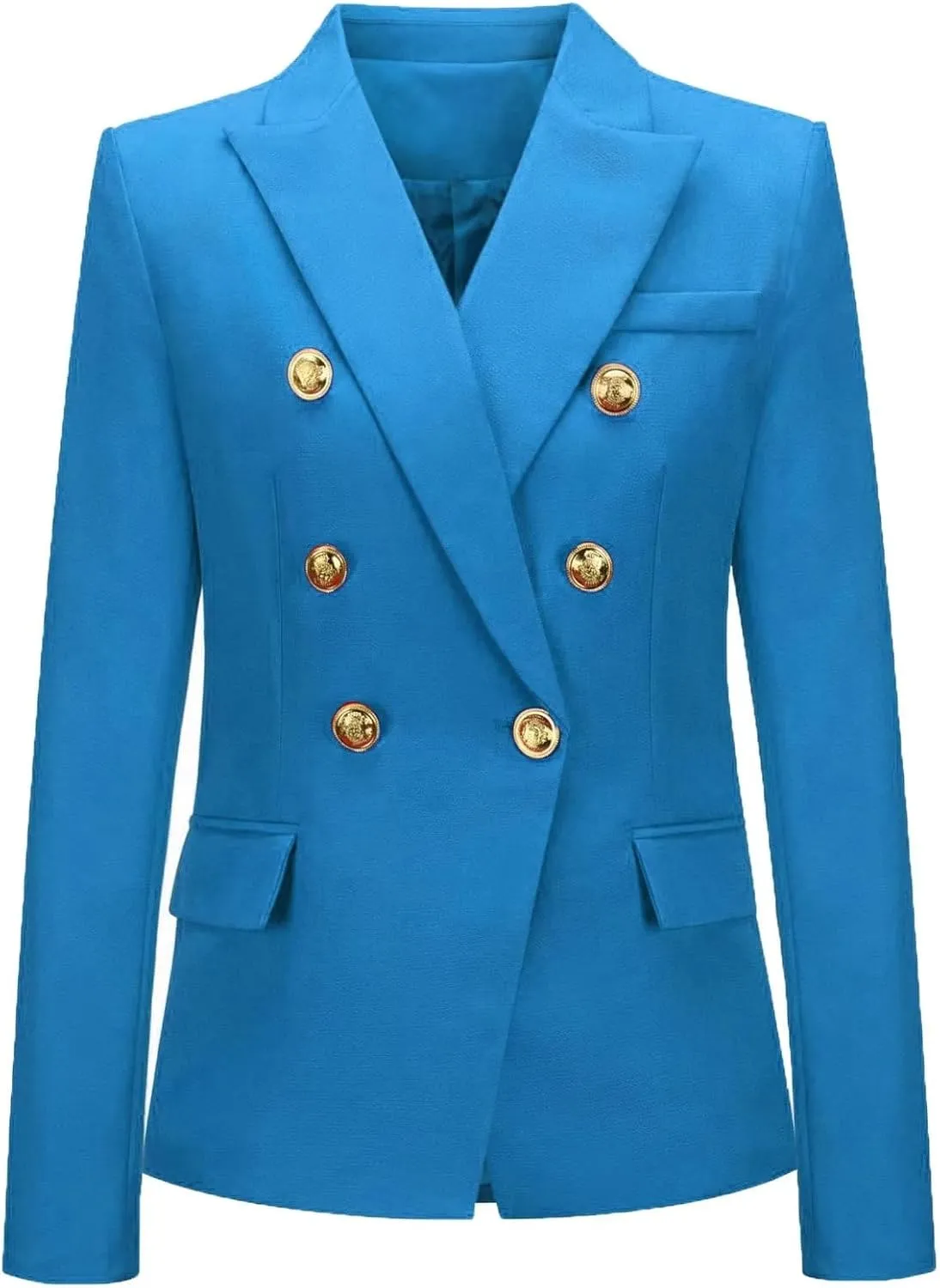 Women's Blazer Suit Solid Double Breasted Suit Jacket for Women Office Lady Casual Long Sleeve Blazer Suits