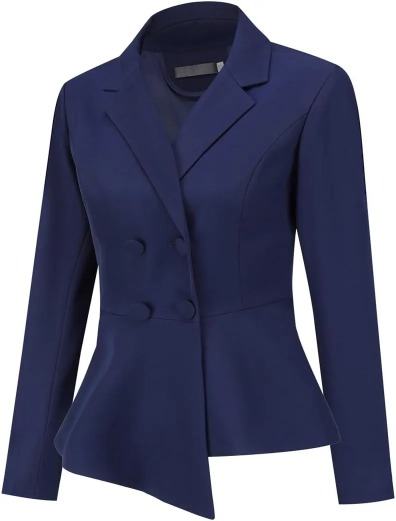 YUNCLOS Women's Double Breasted 2 Piece Suit Set 2 Button Blazer Jacket and Pants