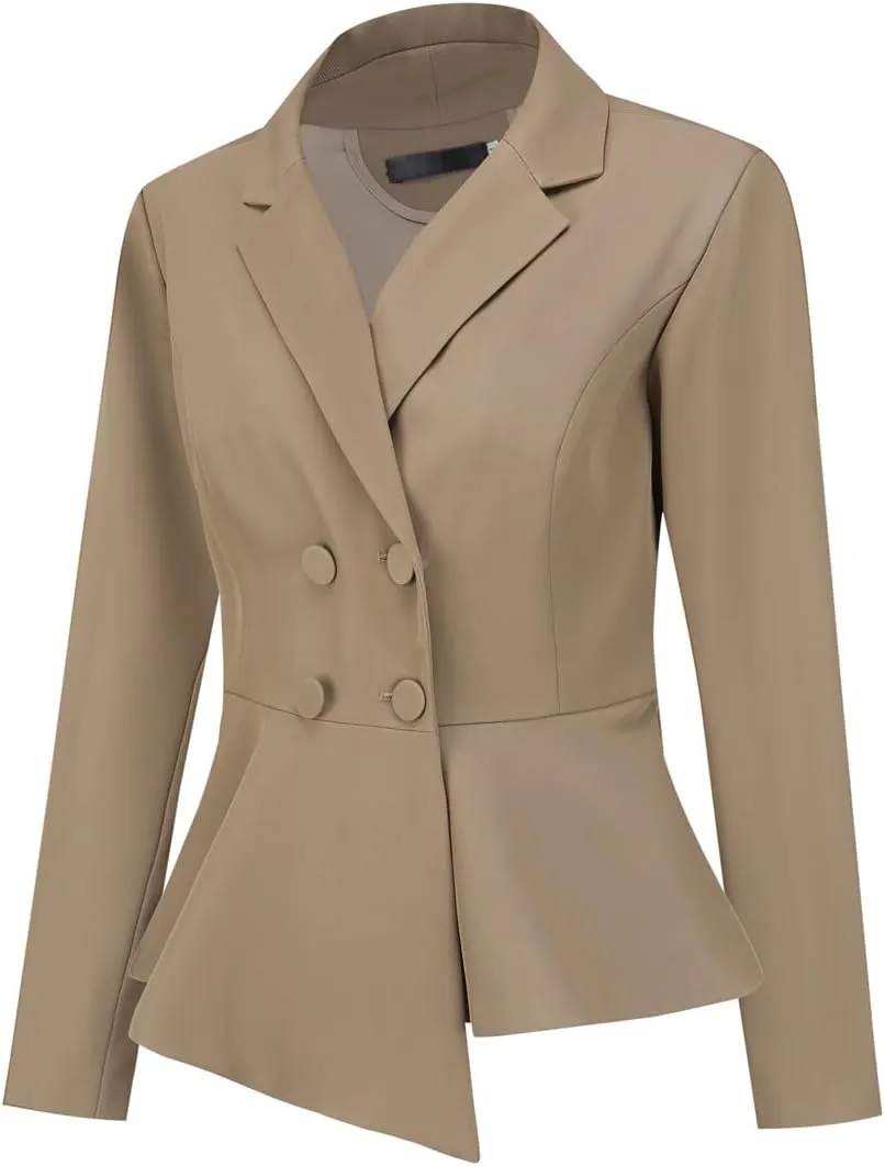 YUNCLOS Women's Double Breasted 2 Piece Suit Set 2 Button Blazer Jacket and Pants