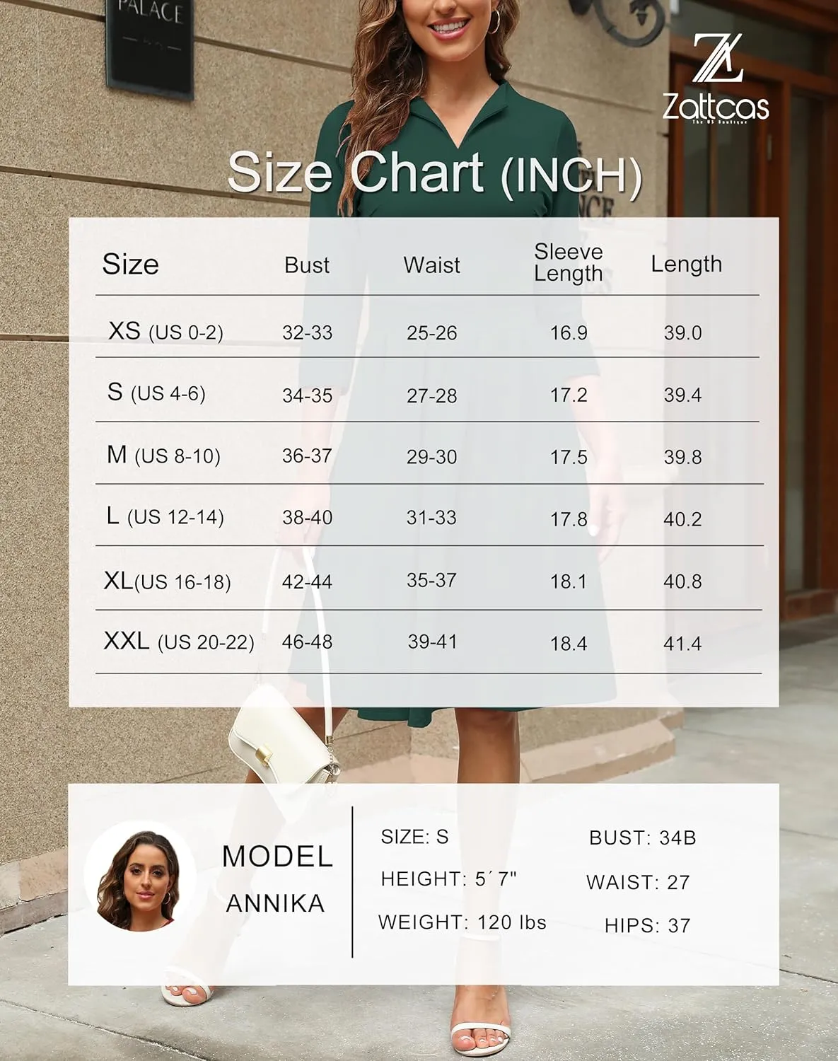 Zattcas Women 2025 Spring Summer Midi Dress Vneck 3/4 Sleeve Business Casual Work Teacher Church Knit Pleated A Line Dresses