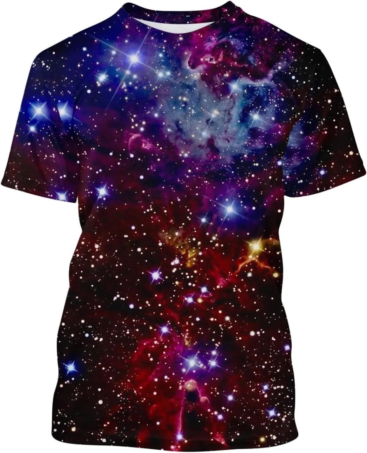Zeiyignr Galaxy Shirt Men Space Universe Short Sleeve Nebula Tshirts 3D Tee Casual Crewneck Summer Tops Workout Muscle Shirts